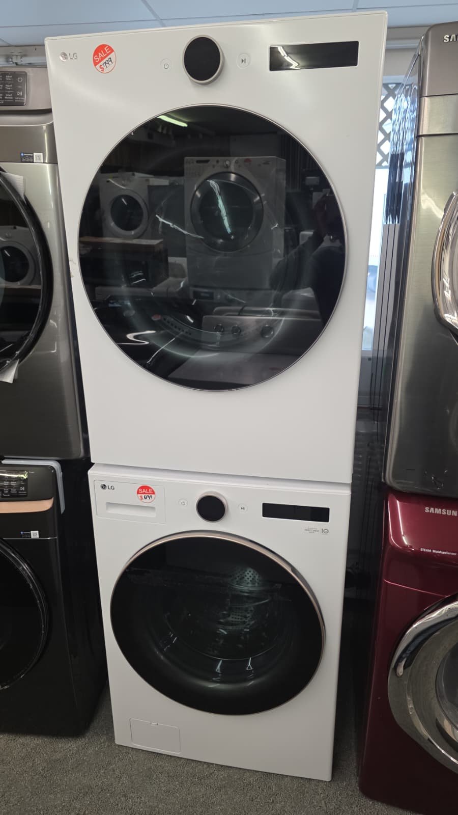 LG 27" NEW FRONT LOAD STACKABLE SET WITH WARRANTY