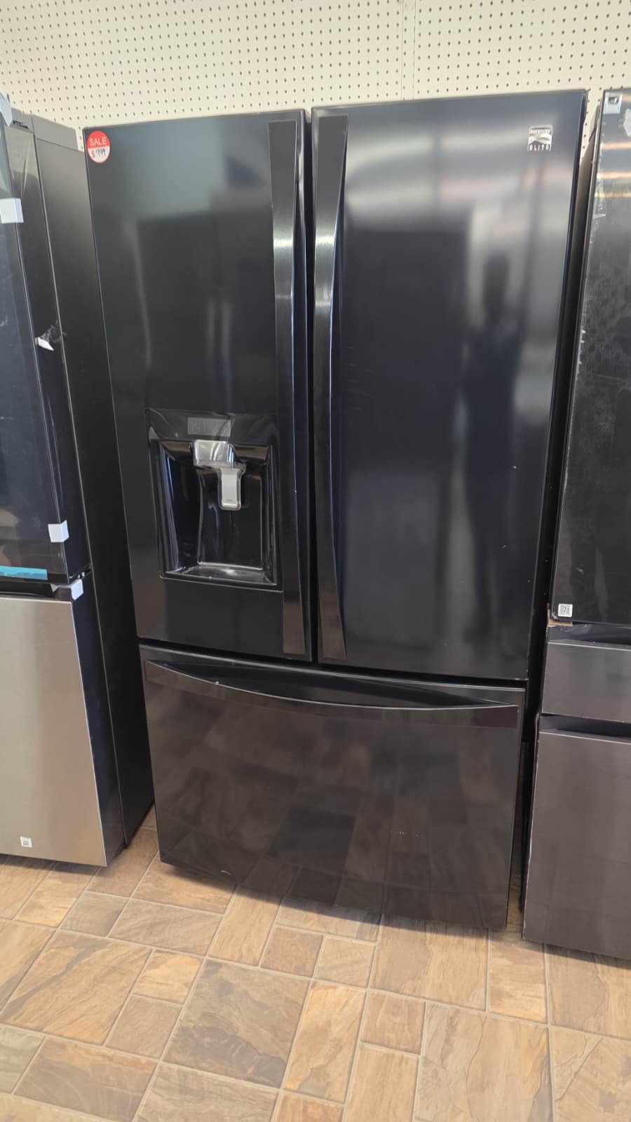 KENMORE 36" USED 3 DOOR FRENCH DOOR REFRIGERATOR - BLACK