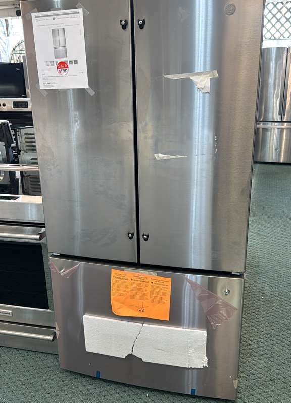 GE PROFILE NEW OPEN BOX STAINLESS 3 DOOR FRENCH DOOR REFRIGERATOR WITH WARRANTY