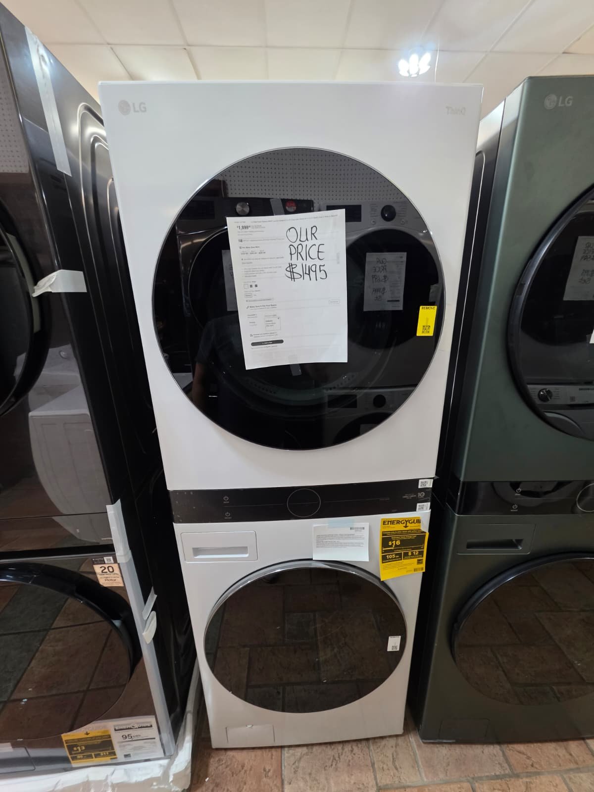 LG WashTower 4.5 Cu. Ft. Washer & 7.4 Cu. Ft. Electric Dryer Combo – WKEX200HWA