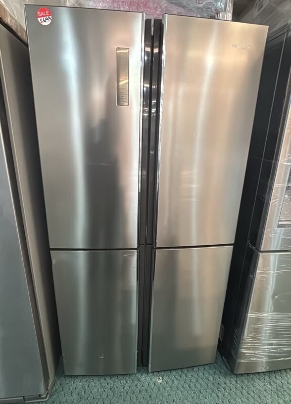HISENSE USED STAINLESS DOOR IN DOOR REFRIGERATOR WITH WARRANTY