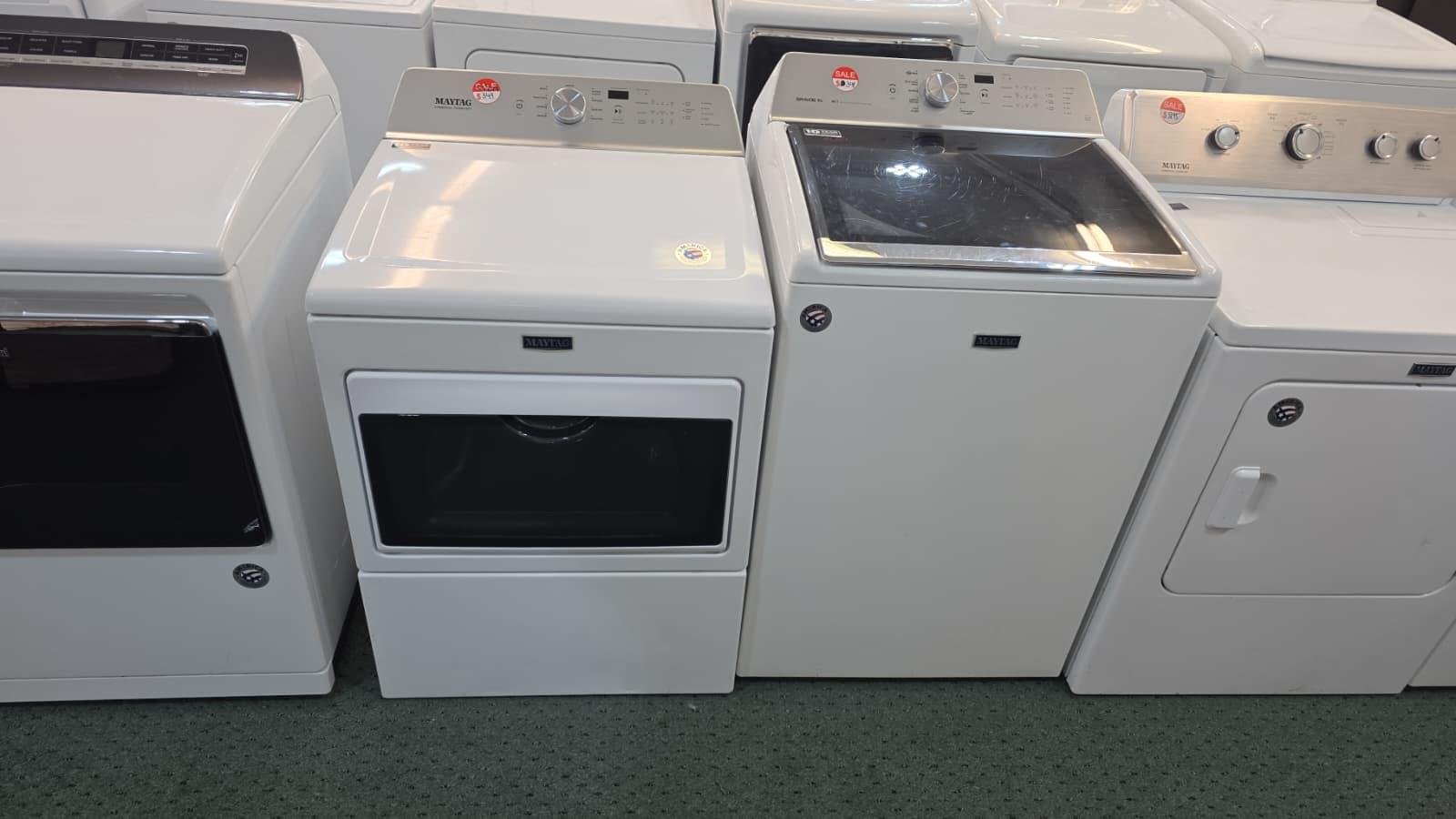 SAMSUNG 27" USED TOP LOAD WASHER AND ELECTRIC DRYER SET