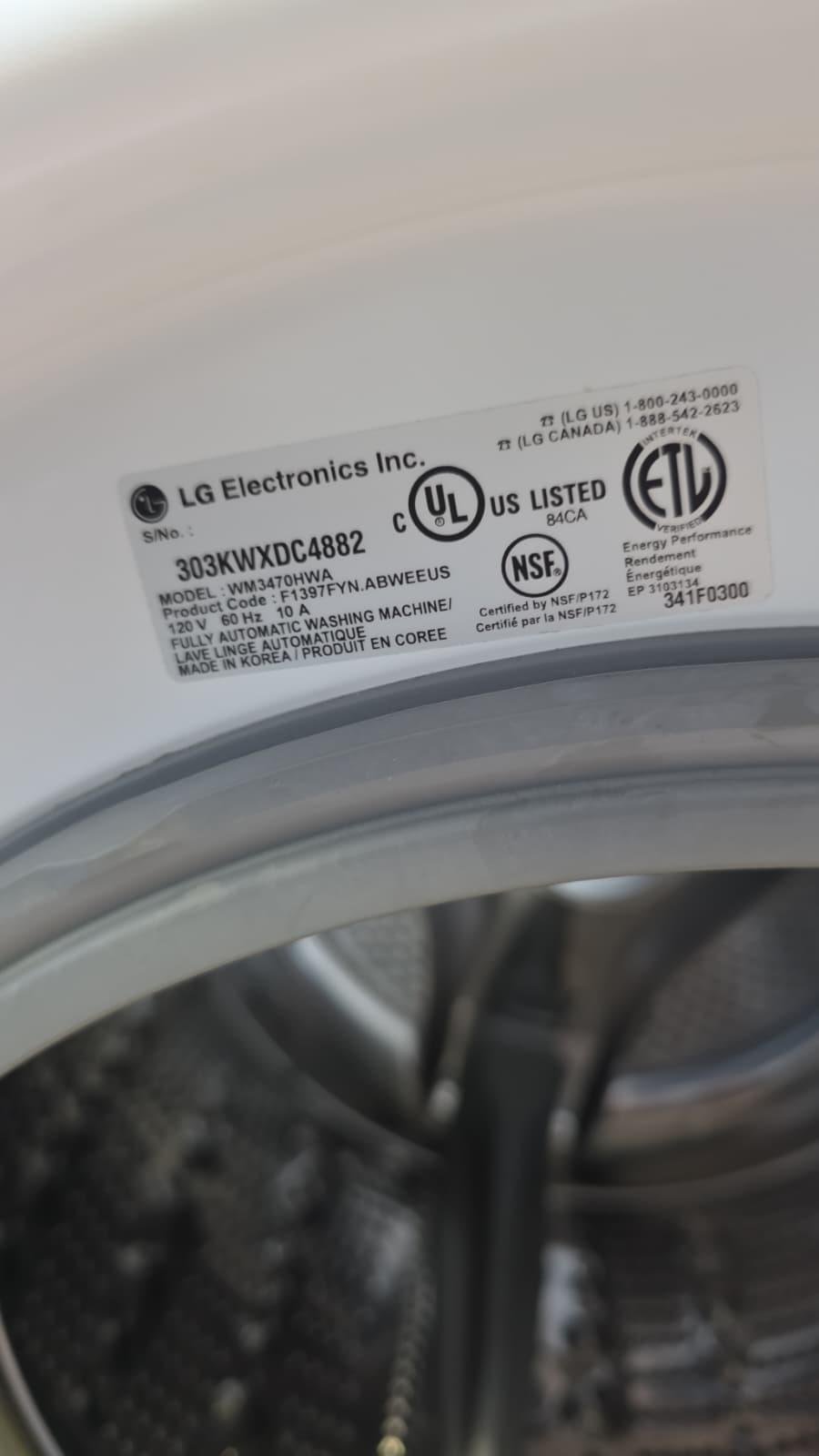 LG WM3470HWA 4.0 Cu. Ft. Front Load Washer – White - Image 3